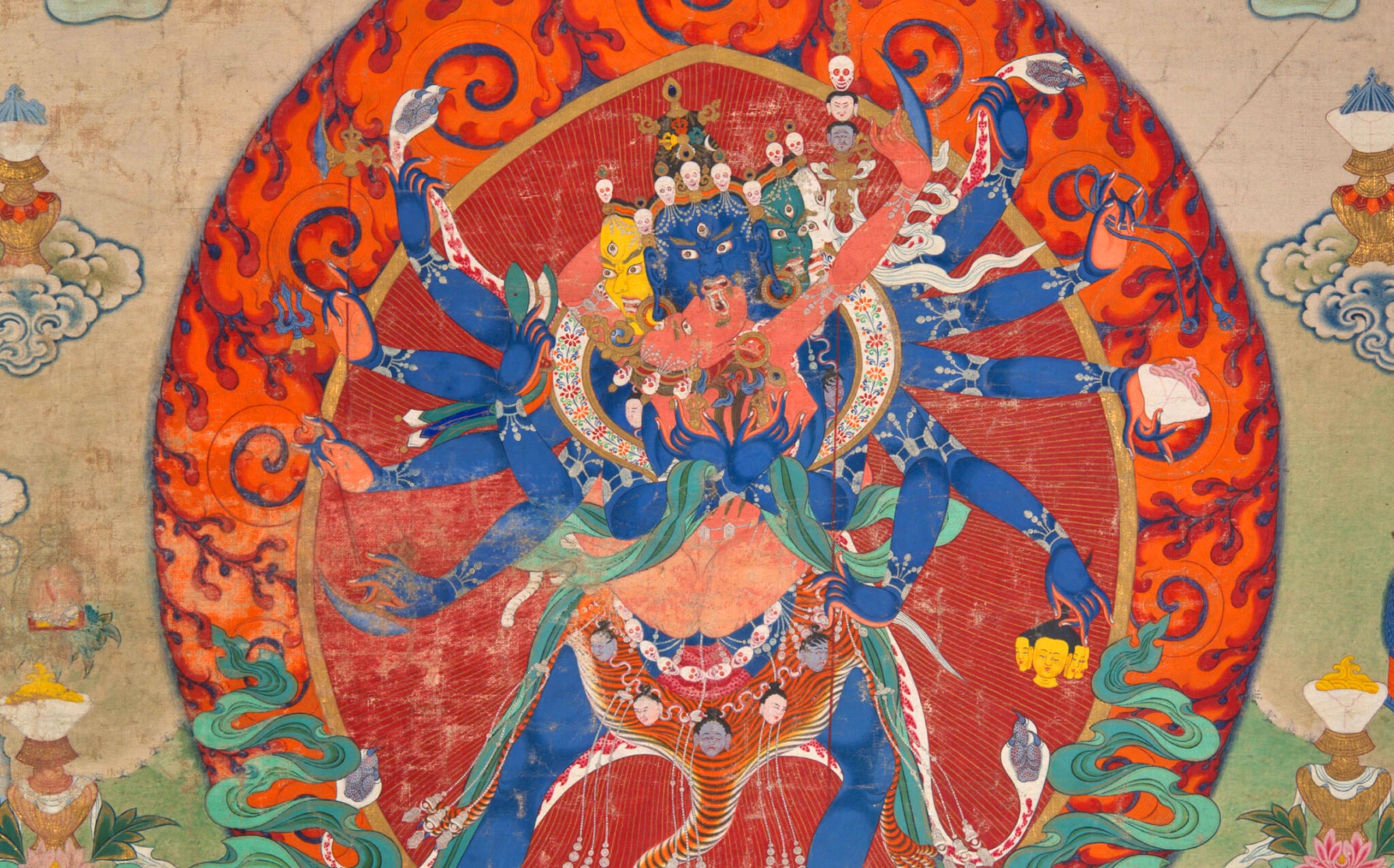 The deity frescoes of Sanctum Tathaa chant a timeless, century-old saga