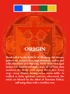 Origin: Hand-rolled by the faithful of Mustang, this incense gathers the season’s first high-mountain azaleas and wild Himalayan pear blossoms, binds them with aged Indian red sandalwood and a trace of saffron, then moistens the blend with alpine floral dew. Every step—steep climbs, drying racks, stone mills—is walked as daily spiritual exercise; afterward, the sticks are blessed by the abbot of Sanctum Tathaa, suffusing them with a wordless vow.